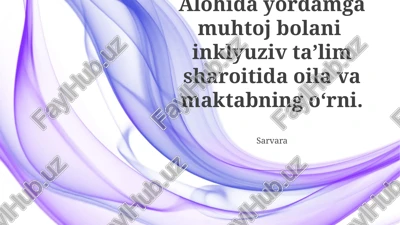 oukvud o'rta maktabida o'qish qiyinchiliklari, adhd va hissiy buzilishlari bo'lgan 100 dan ortiq 5-sinf o'quvchilariga ota-onalarning faol ishtiroki — PPTX