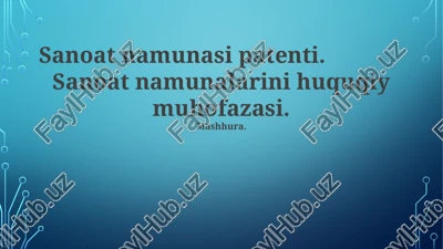 sanoat namunasi patenti — PPTX