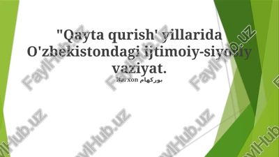 o'zbekistondagi ijtimoiy-siyosiy vaziyat — PPTX