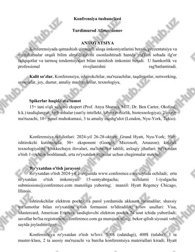 konfrensiya tushunchasi — DOCX