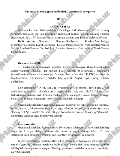 grammatika ta'rifi — DOCX