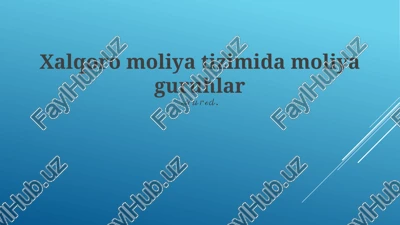 xalqoro moliya tizimida moliya guruhlar — PPTX
