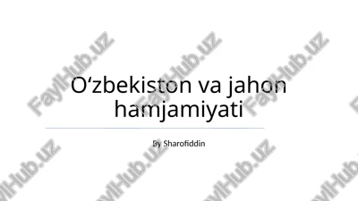 energiya hamkorligi va mintaqaviy oʻzaro bogʻliqlik — PPTX