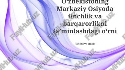 iqtisodiy taraqqiyot va mintaqaviy barqarorlikka ta'siri — PPTX