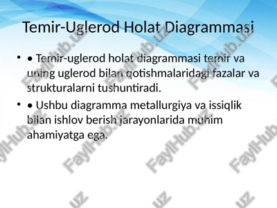 temir-uglerod holat diagrammasi — PPTX
