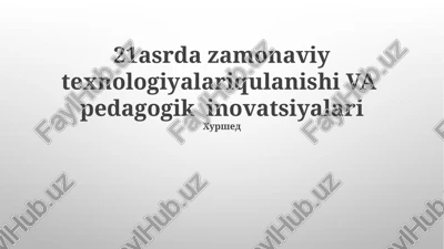 zamonaviy texnologiyalariqulanishi va pedagogik inovatsiyalari — PPTX