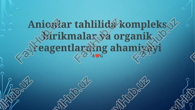 spektrofotometrik usullar va murakkab birikmalar — PPTX