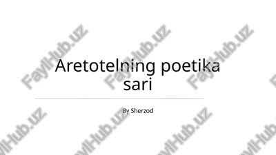 aretotelning poetika sari — PPTX