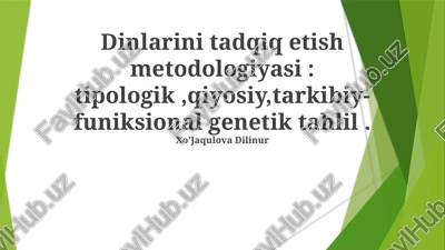 dinlarini tadqiq etish metodologiyasi — PPTX