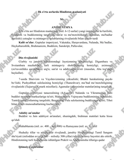 hindiston madaniyati — DOCX