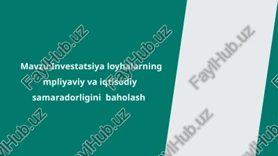 innovatsiya loyihasi — PPTX