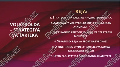 voleybolda – strategiya va taktika — PPTX