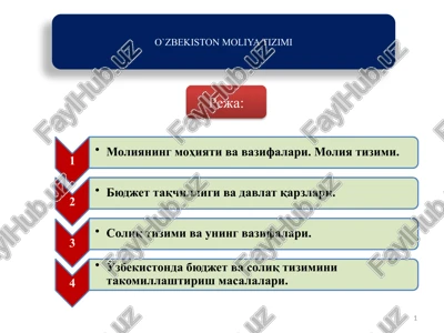 o`zbekiston moliya tizimi — PPTX
