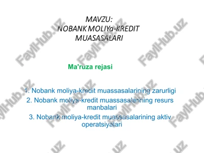 nobank moliya-kredit muassasalari — PPT