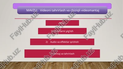 videoni tahrirlash va chiziqli videomantaj — PPTX