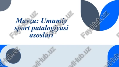 umumiy sport patologiyasi asoslari — PPTX