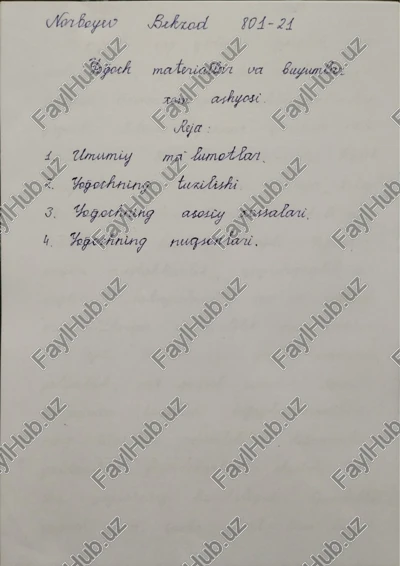 yog'och materiallar va buyumlar xom ashyosi — PDF