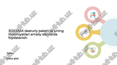 3ds-max dasturiy paketi va uning imkoniyatlari amaliy darslarda foydalanish. — PPTX