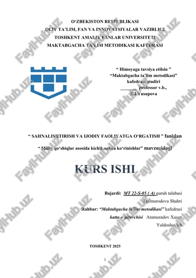 milliy qo‘shiqlar asosida kichik sahna ko‘rinishlar — DOCX