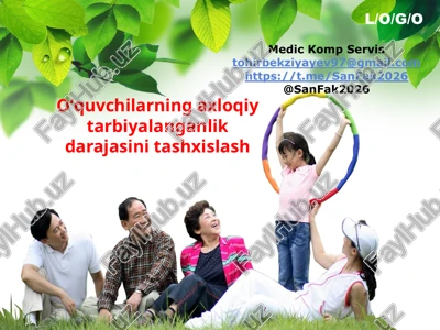 oʻquvchilarning axloqiy tarbiyalanganlik darajasini tashxislash — PPTX