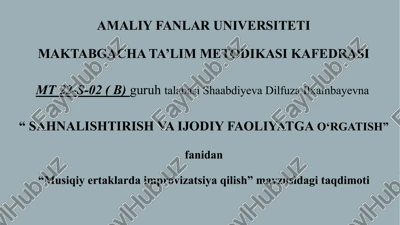 musiqiy ertaklarda improvizatsiya qilish — PPTX