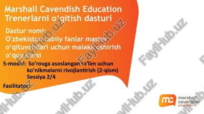 o'zbekistontabiiy fanlar master o‘qituvchilari uchun malaka oshirish o‘quv kursi — PPTX