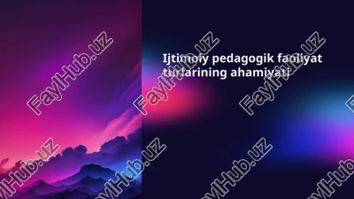 ijtimoiy pedagogik faoliyat turlarining ahamiyati — PPTX