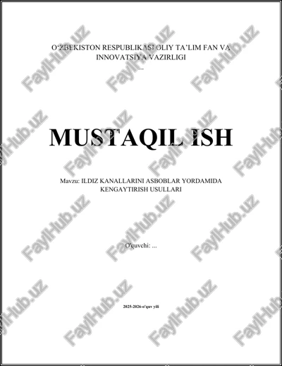 ildiz kanallarini asboblar yordamida kengaytirish usullari — DOCX