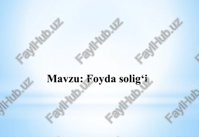 foyda solig‘i — PPTX