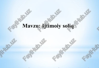 ijtimoiy soliq — PPTX