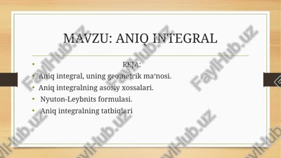 aniq integral — PPTX