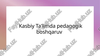 kasbiy ta'limda pedagogik strategiyalar — PPTX
