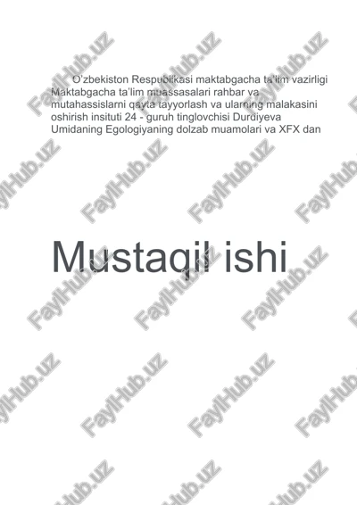 tarbiyalanuvchilarni tabiat bilan tanishtirish orqali ekologik ta`lim tarbiyasini amalga oshirish yo’llari — DOCX