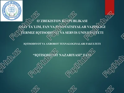 iqtisodiyot nazariyasi — PPTX