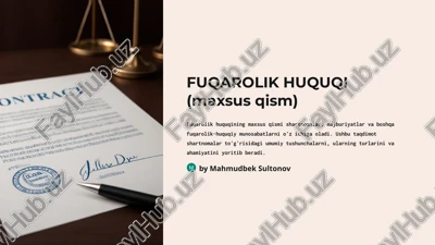 fuqarolik huquqi (maxsus qism) — PPTX