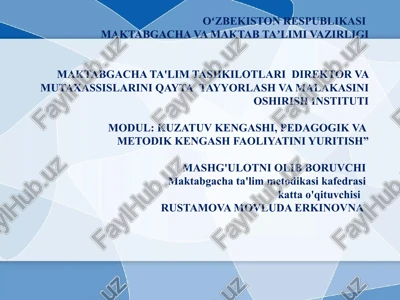 maktabgacha ta'lim tashkilotining yillik ish rejasi — PPTX
