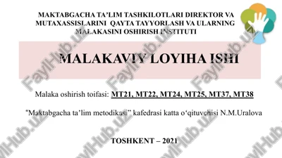 malakaviy loyiha ishi — PPTX
