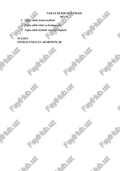 nafas olish sistemasi — DOCX