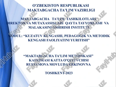 modul: “kuzatuv kengashi, pedagogik va metodik kengash faoliyatini yuritish” — PPTX