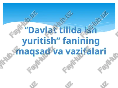 davlattilida ish yuritish — PPTX