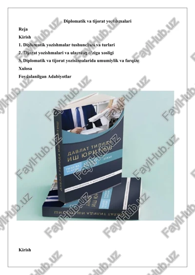 diplomatik va tijorat yozishmalari — DOCX