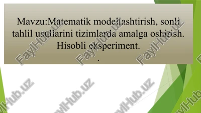 matematik modellash — PPTX