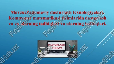 zamonaviy dasturlashtexnologiyalari — PPTX