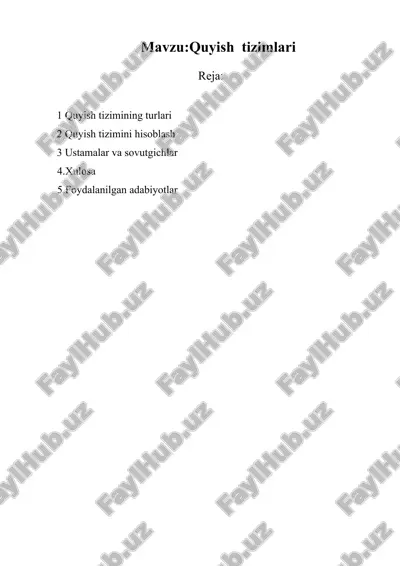 quyish tizimlari — DOCX