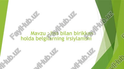jins bilan birikkan holda belgilarning irsiylanishi — PPTX