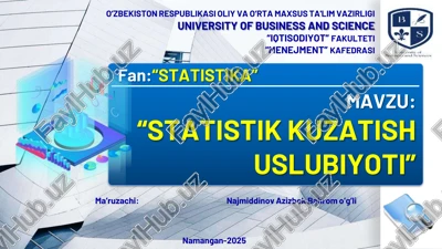 statistik kuzatish uslubiyoti — PDF