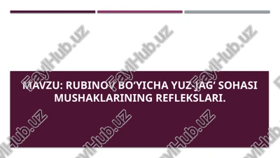 yuz-jag‘ sohasi mushaklarining reflekslari — PPTX