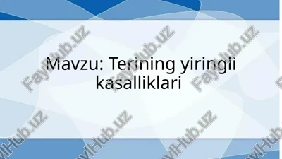 terining yiringli kasalliklari — PPTX