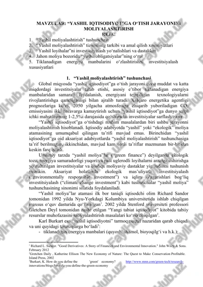 yashil iqtisodiyot — DOCX