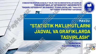 statistik ma’lumotlarni jadval va grafiklarda tasvirlash — PPTX